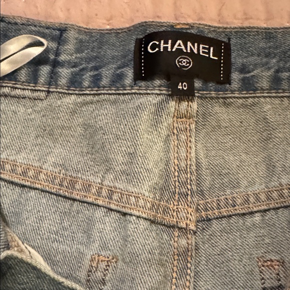CHANEL Light blue Straight Women's Jeans - Picture 4 of 16